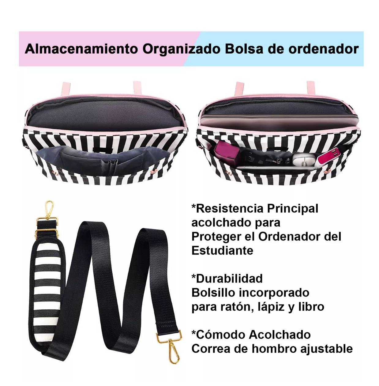 Foto 6 pulgar | Maletín para Laptop 15.6 Belug Rosa para Mujer