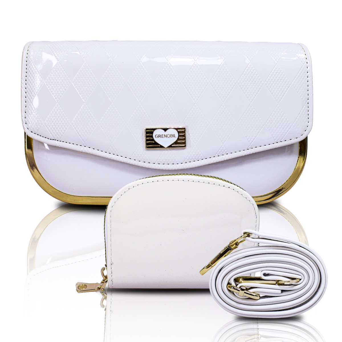 Foto 2 pulgar | Bolso Cruzado Blanco Tipo Crossbody con Monedero de Mujer