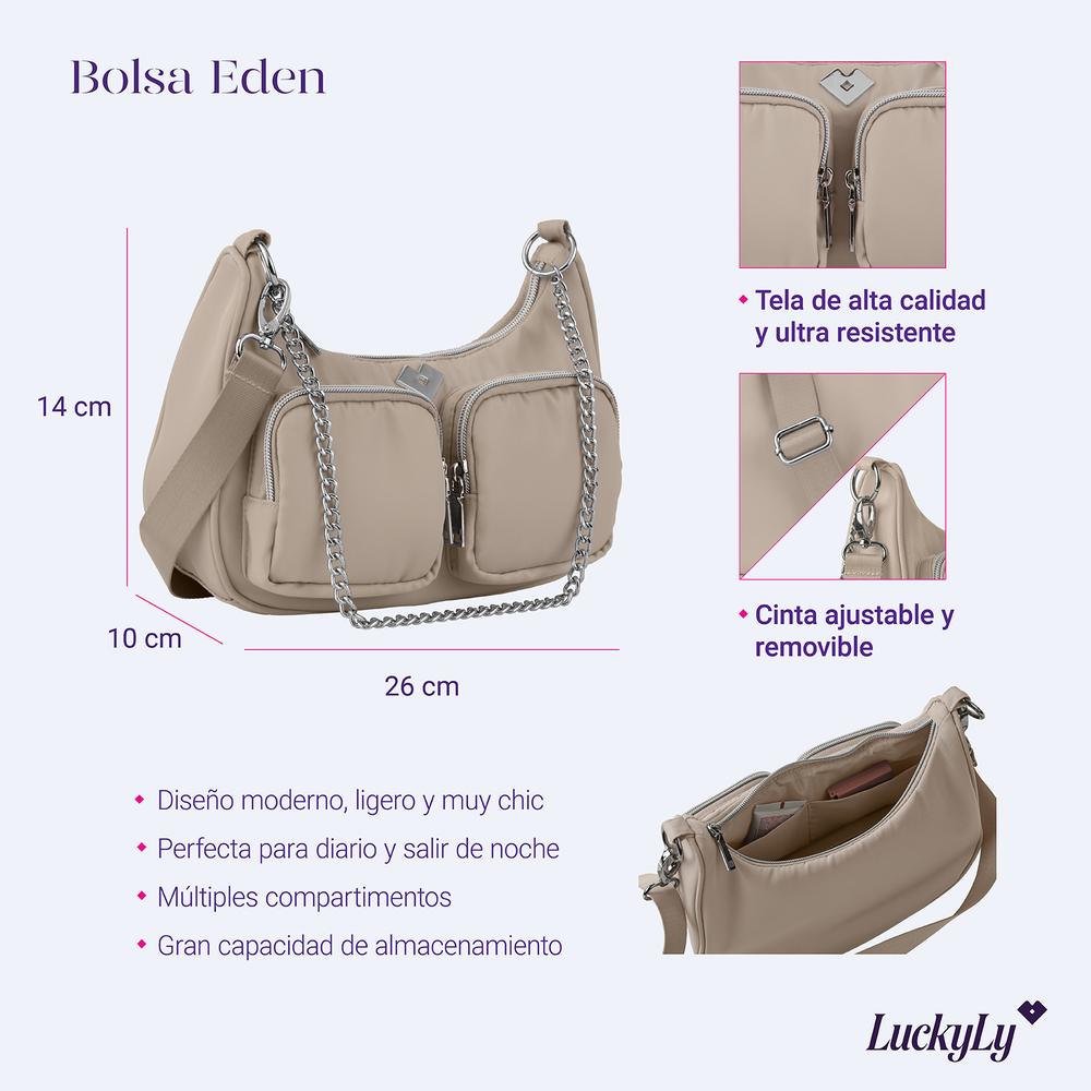 Foto 8 pulgar | Bolsa Crossbody de Mujer Tipo Bandolera de Mano Luckyly Eden Beige