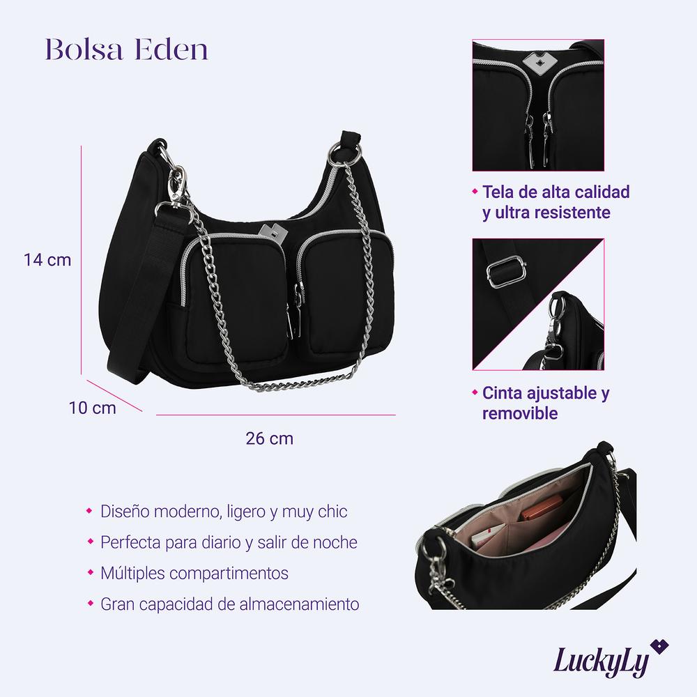 Foto 7 | Bolsa Crossbody  Luckyly Edén Negro