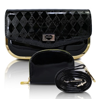 Foto 1 | Bolso Cruzado Tipo Crossbody con Monedero Negro de Mujer