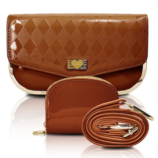 Foto 1 | Bolso Cruzado Tipo Crossbody con Monedero Marrón de Mujer