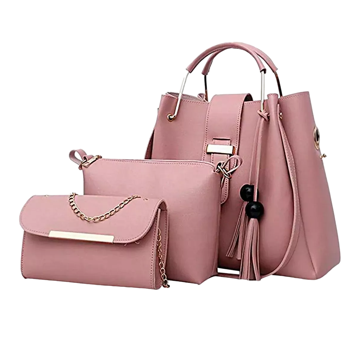 Set de 3 Bolsas Belug Rosas PU