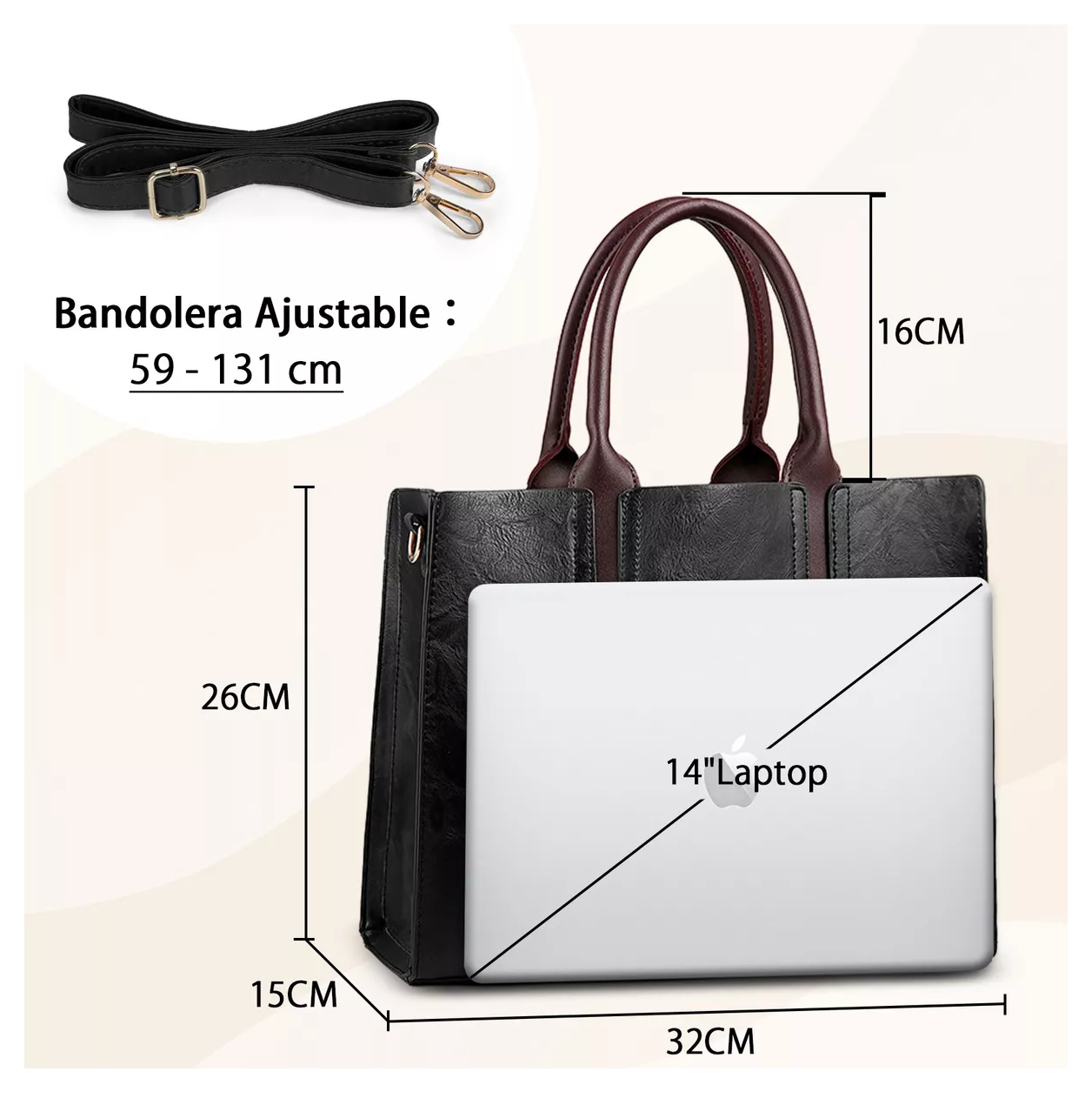 Foto 3 pulgar | Bolso Crossbody de Mano Casuales Negro para Mujer