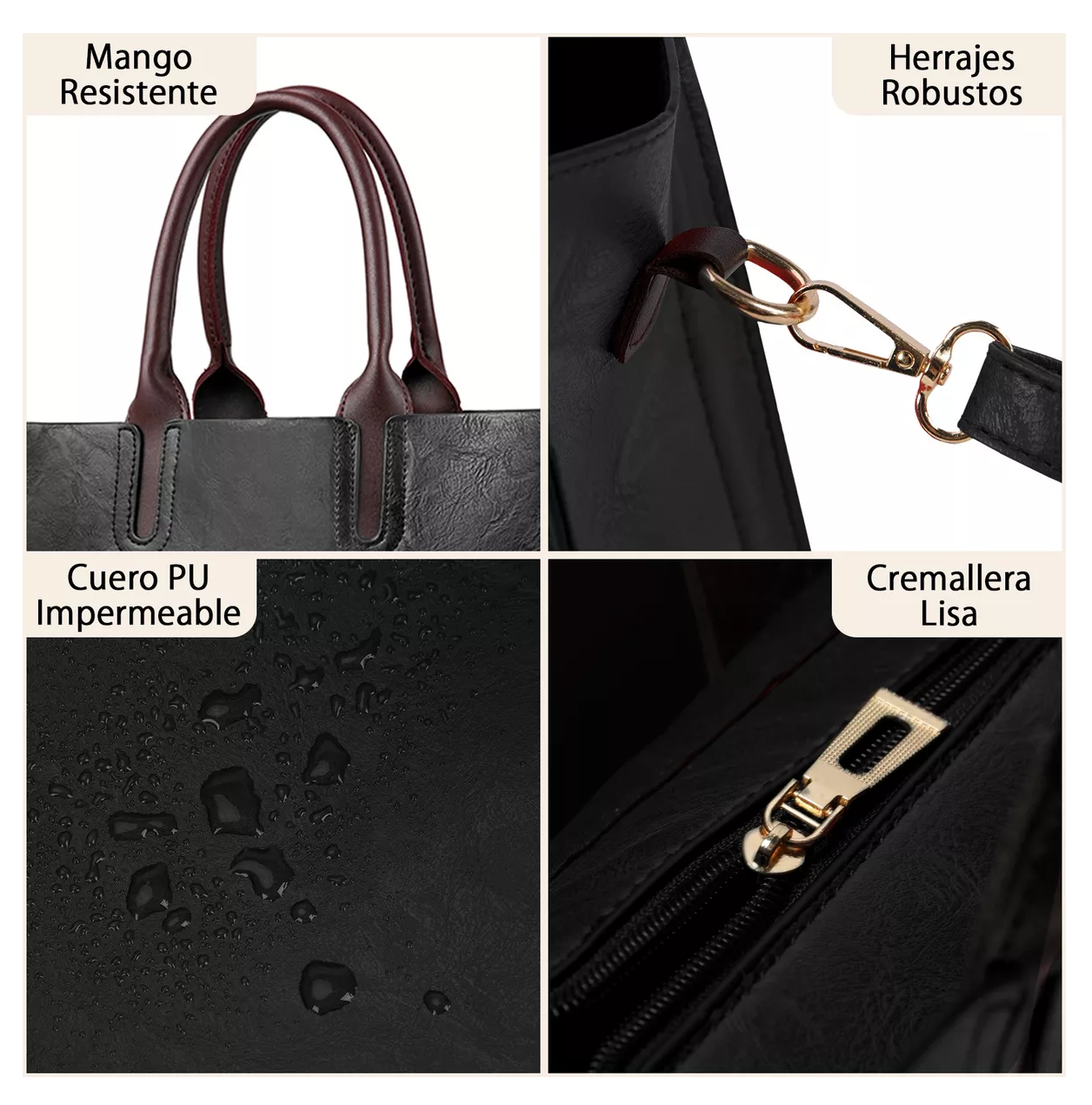 Foto 4 pulgar | Bolso Crossbody de Mano Casuales Negro para Mujer