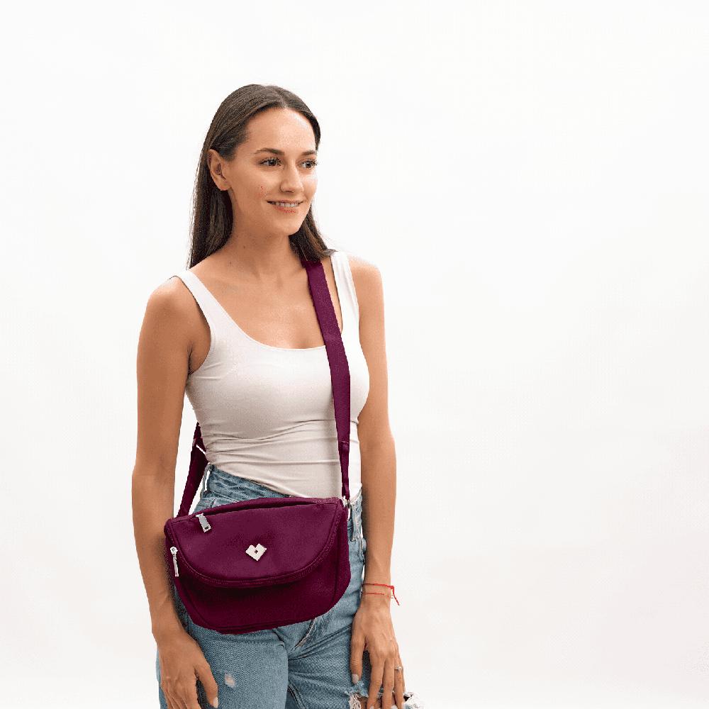 Foto 6 pulgar | Bolsa Crossbody Bandolera LuckyLy Nila Vino para Mujer