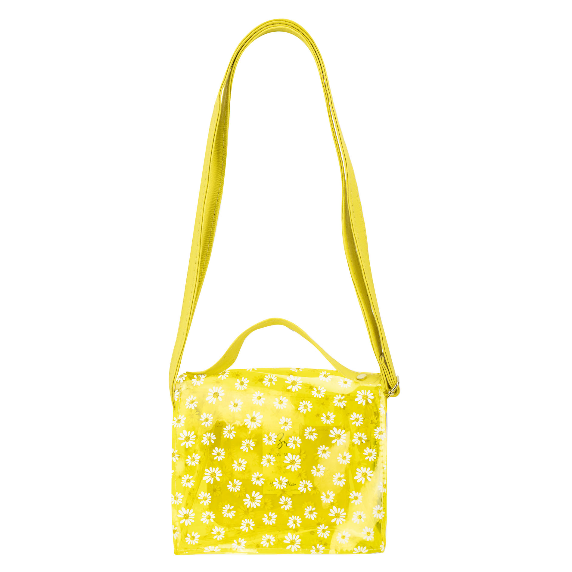 Foto 3 | Mariconera Para Dama Amarillo Mica Margaritas Sintetico Maggie Nueva Imagen