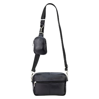 Foto 1 | Mariconera Unisex Negro Piel Piel Sidney Nueva Imagen