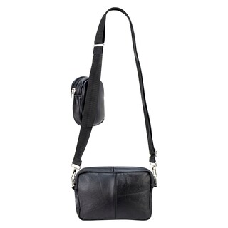 Foto 3 | Mariconera Unisex Negro Piel Piel Sidney Nueva Imagen