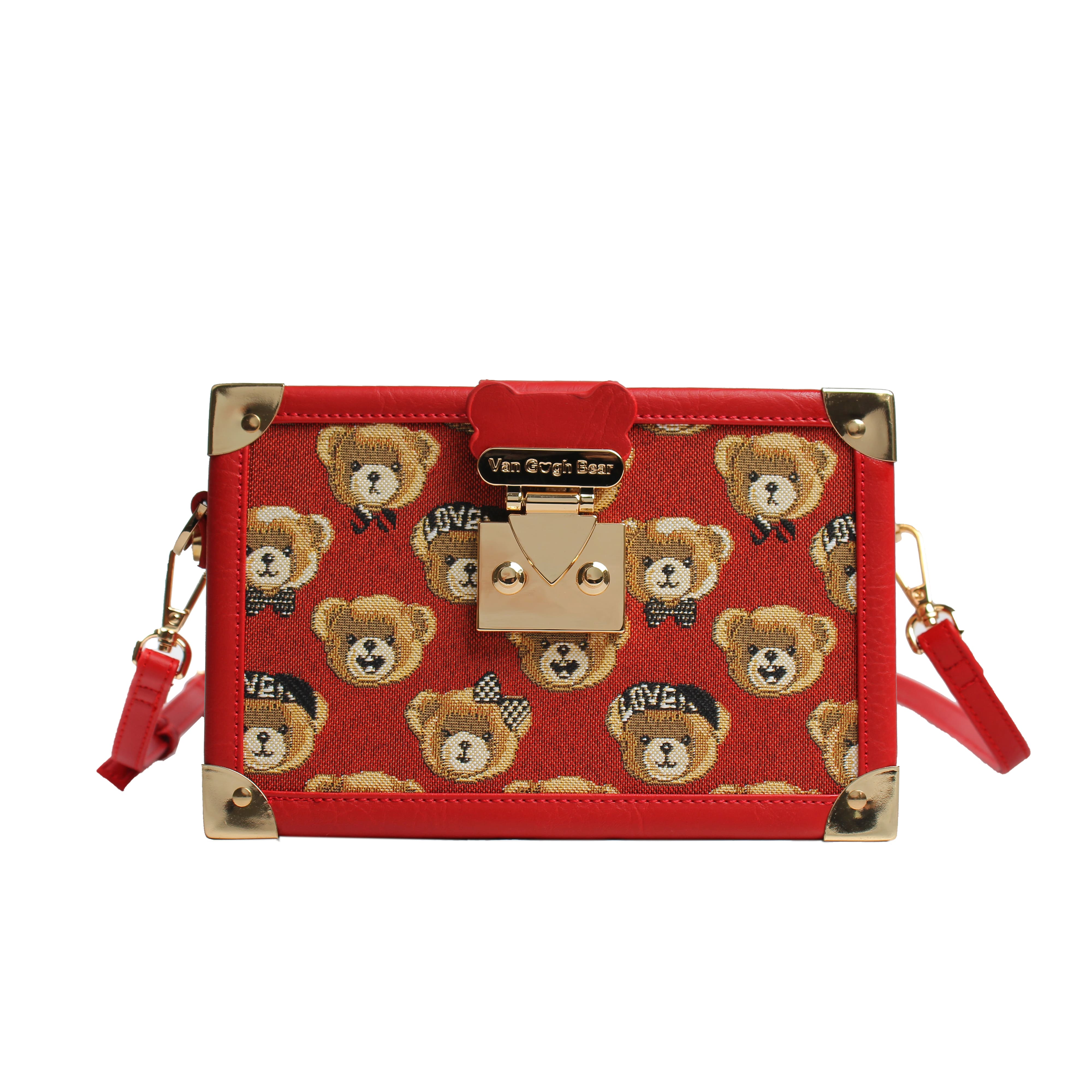 Foto 2 pulgar | Bolsa Crossbody Van Gogh Bear By Henney Bear V024 Hello Roja