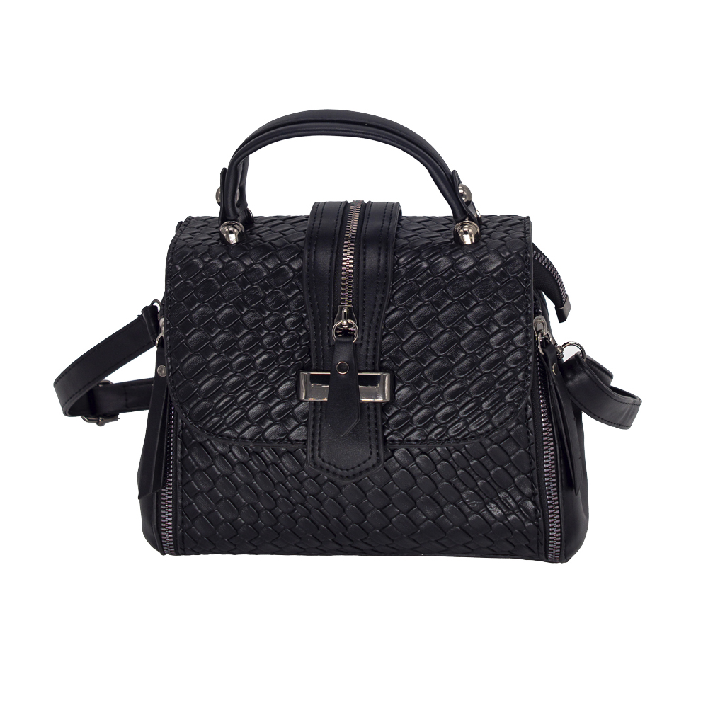 Bolsa Crossbody Klean color Negro con Hebilla Decorativa