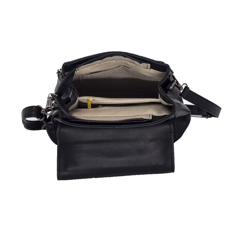 Foto 3 | Bolsa Crossbody Klean color Negro con Hebilla Decorativa