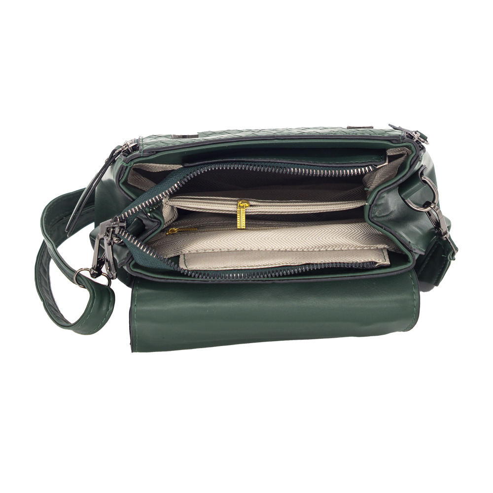 Foto 4 pulgar | Bolsa Crossbody Klean color Verde con Hebilla Decorativa
