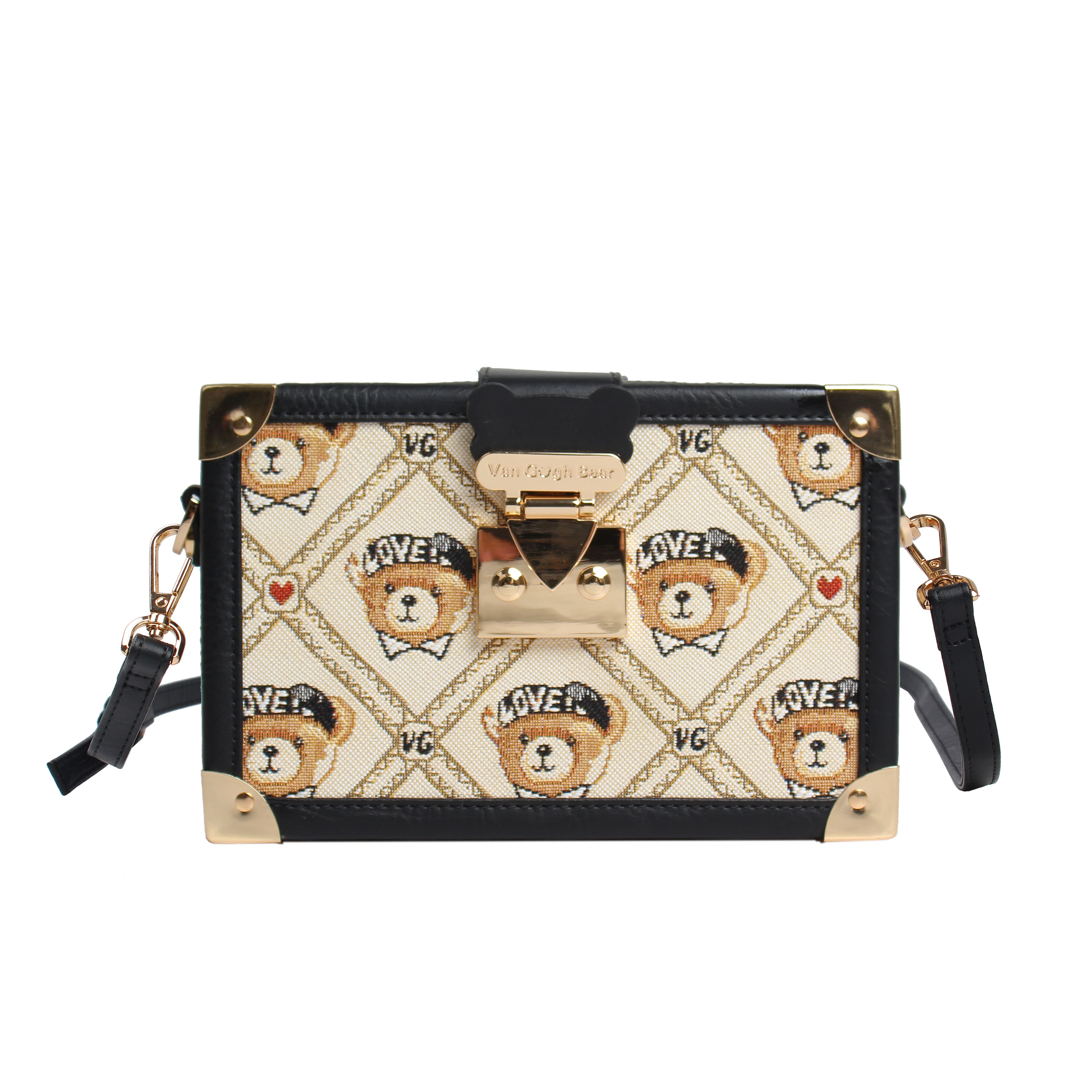 Bolsa Crossbody Van Gogh Bear By Henney Bear V024 Scotland Bear Beige