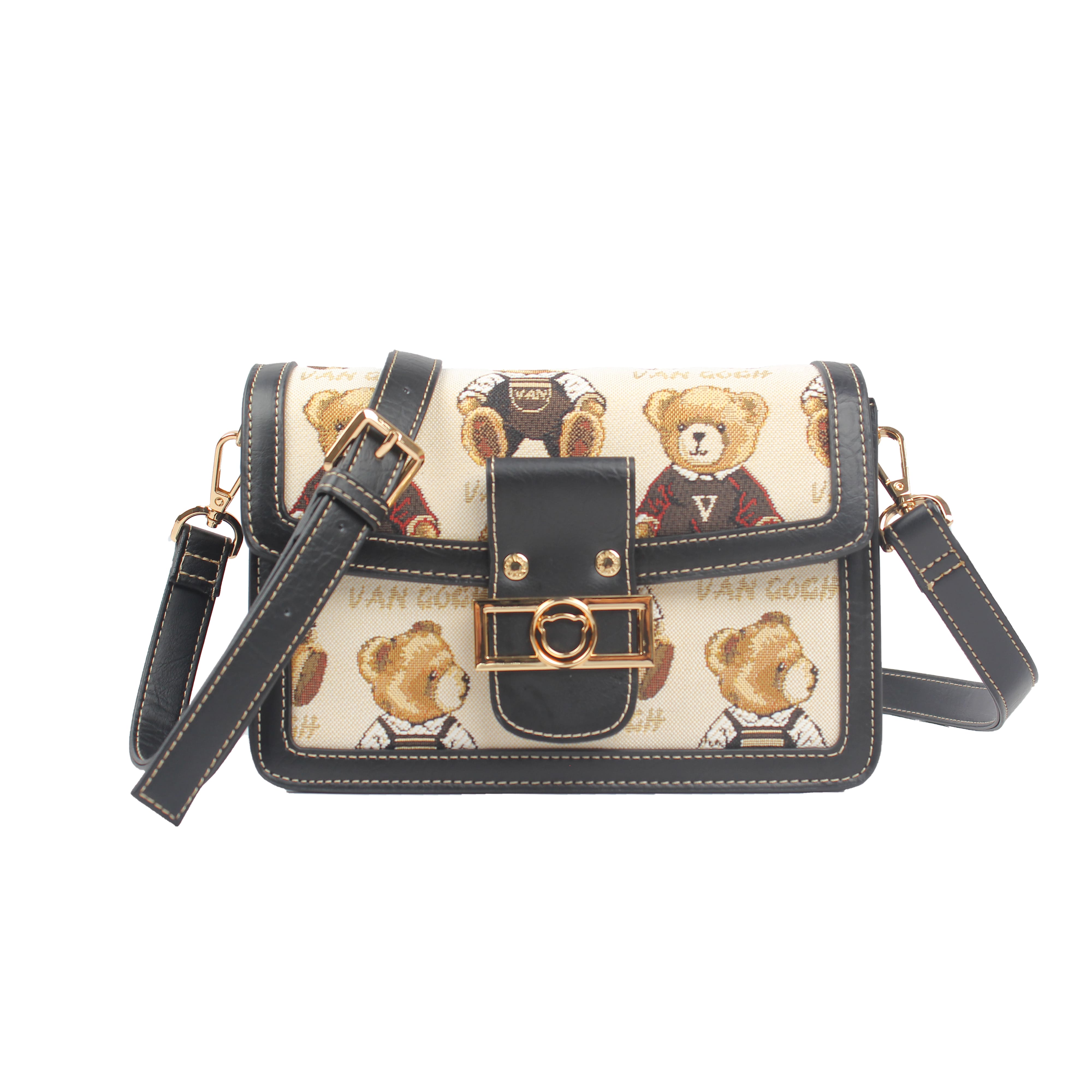 Crossbody Van Gogh Bear By Henney Bear V072 Super Grey