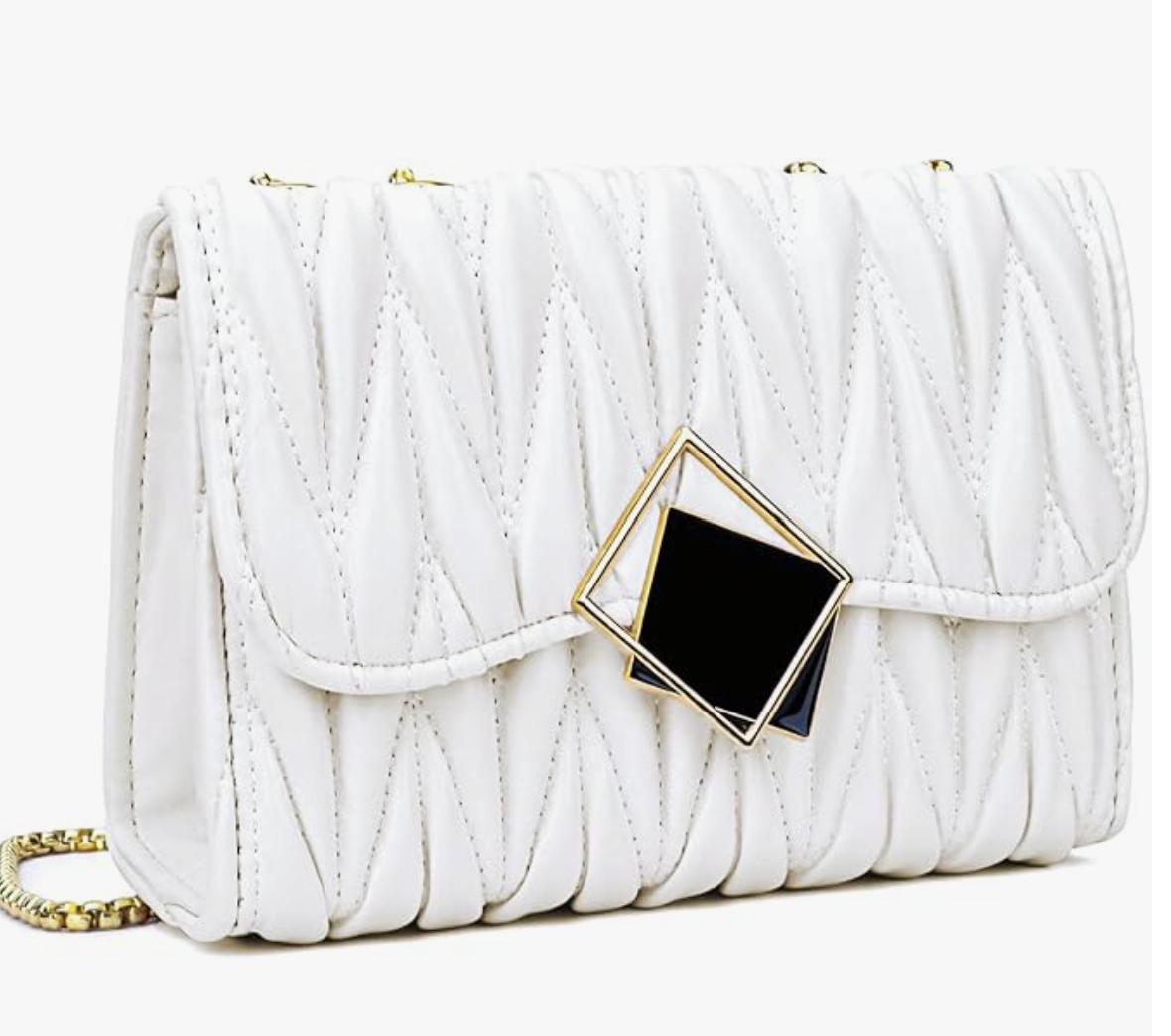 Bolsa Blanca con Cadena Elegante para Mujer