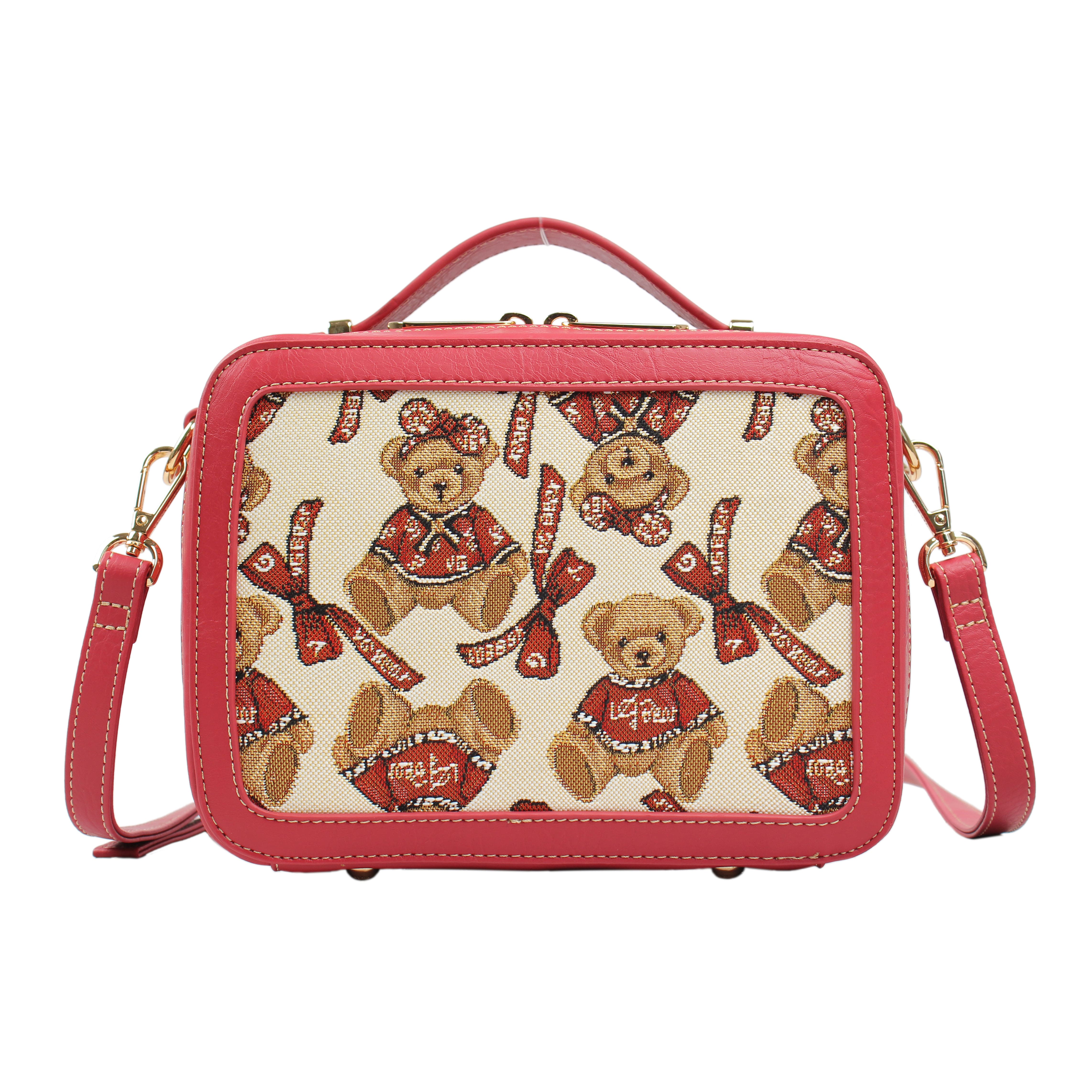 Crossbody Van Gogh Bear By Henney Bear V125 Ribbon Red