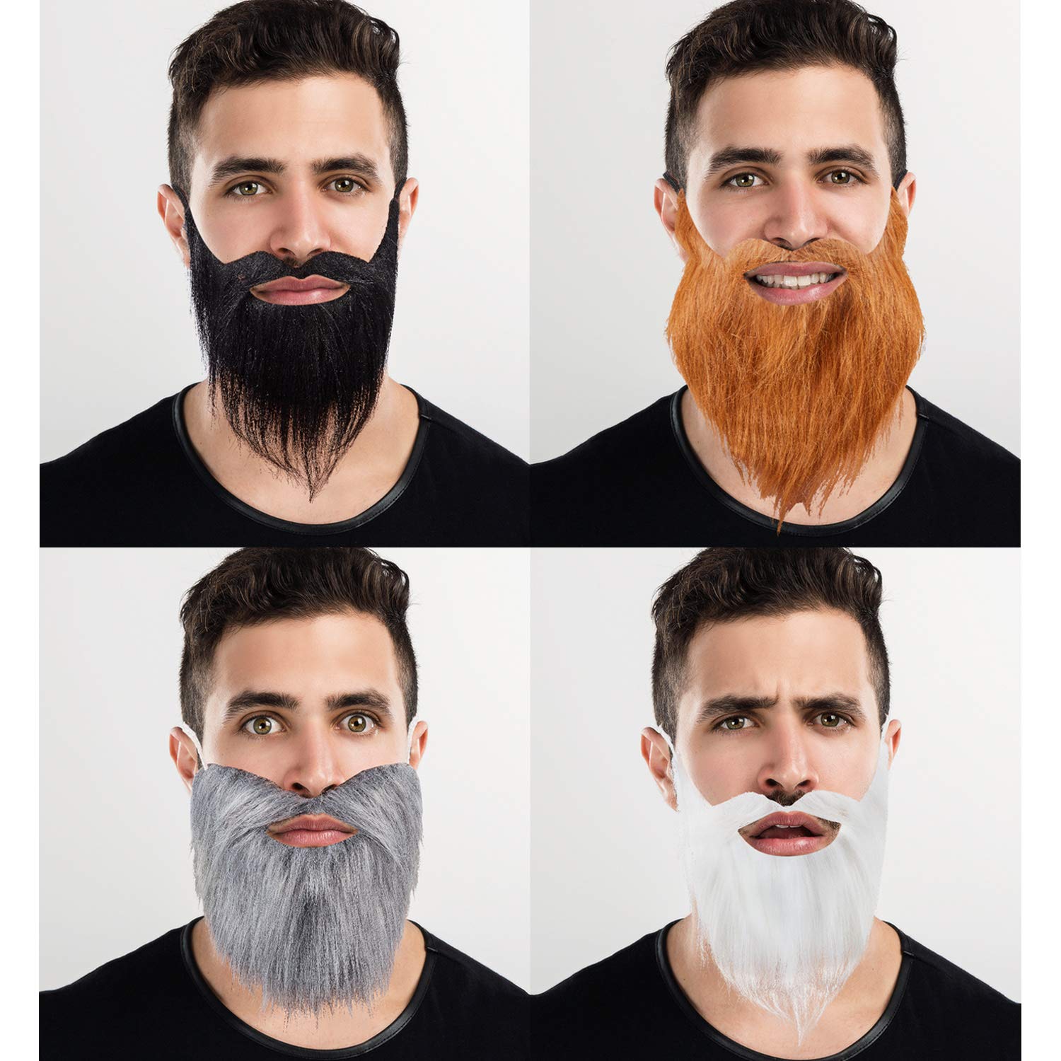 Foto 3 pulgar | Set De Barbas Postizas Para Disfraces De Fiesta De Halloween (4 Piezas) - Venta Internacional.