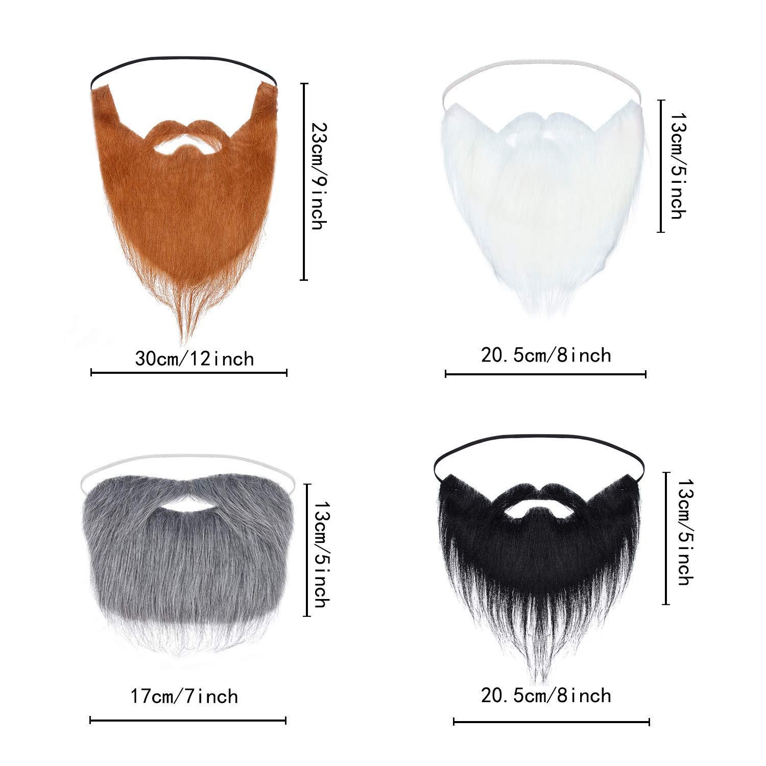 Foto 4 pulgar | Set De Barbas Postizas Para Disfraces De Fiesta De Halloween (4 Piezas) - Venta Internacional.