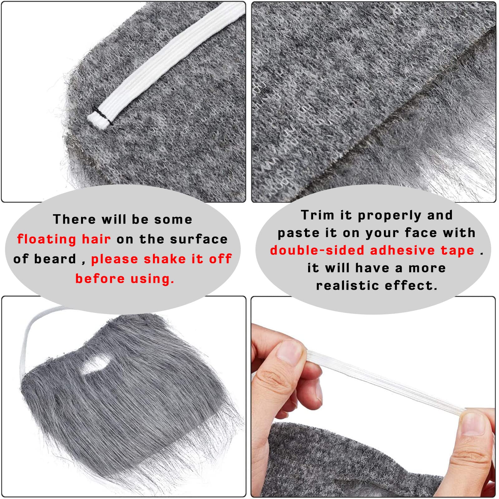 Foto 5 pulgar | Set De Barbas Postizas Para Disfraces De Fiesta De Halloween (4 Piezas) - Venta Internacional.
