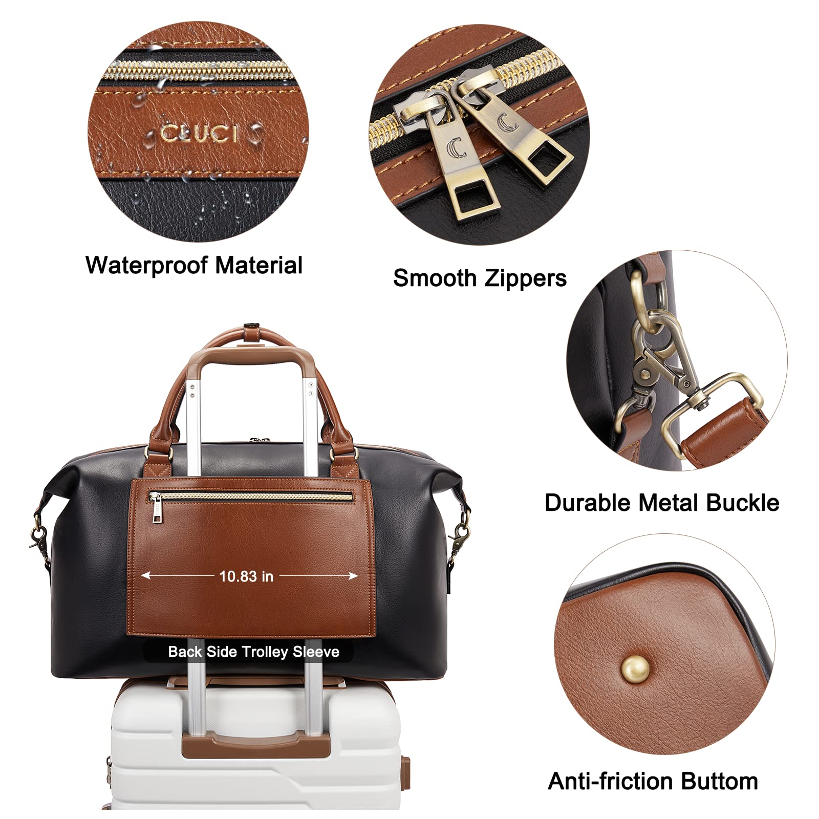 Foto 5 pulgar | Bolsa De Viaje De Piel Weekender Bag Cluci Para Mujer - Venta Internacional.