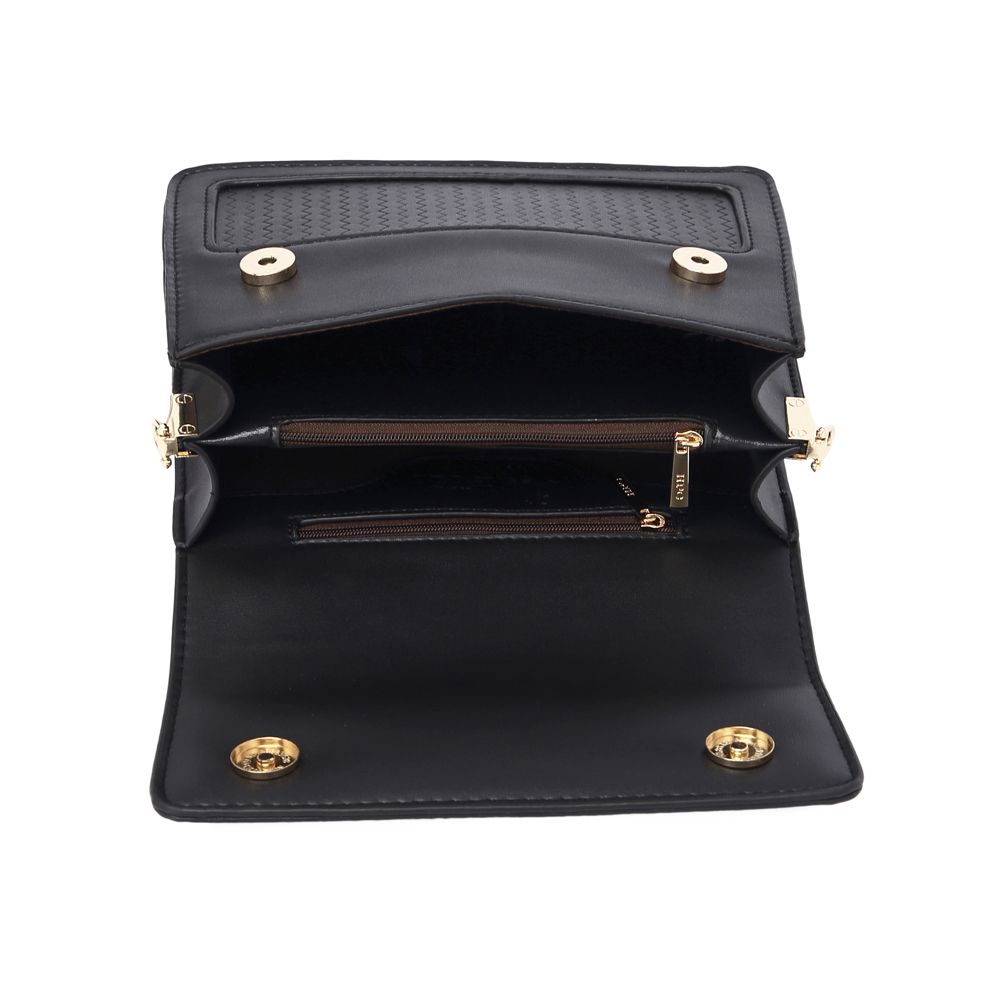 Foto 4 pulgar | Bolsa Crossbody de Dama Hpc Polo en Negro con Logo Metálico