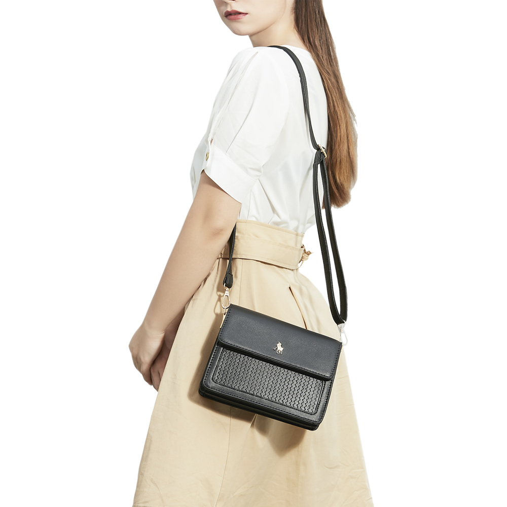 Foto 4 | Bolsa Crossbody de Dama Hpc Polo en Negro con Logo Metálico