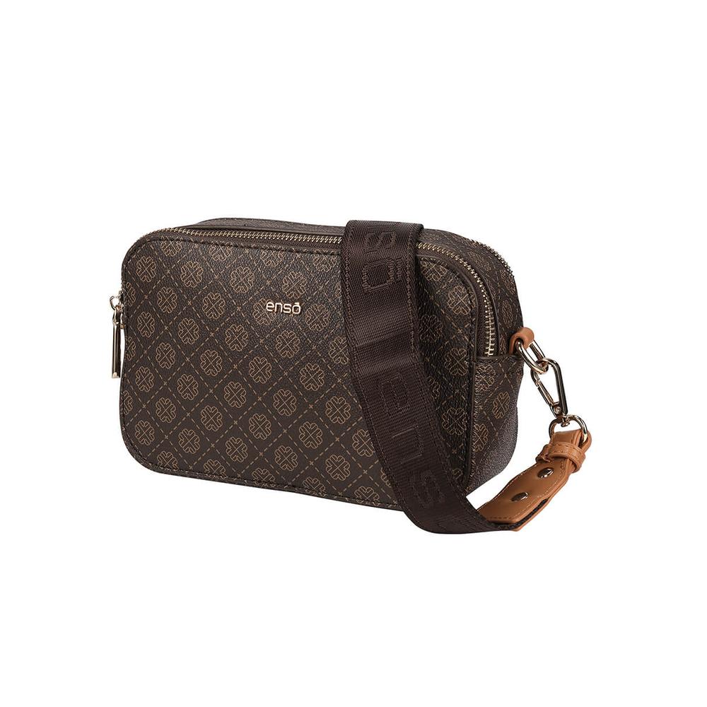 Foto 3 pulgar | Bolsa Crossbody Enso Mujer Eb244121cbm Monograma Café Cafe