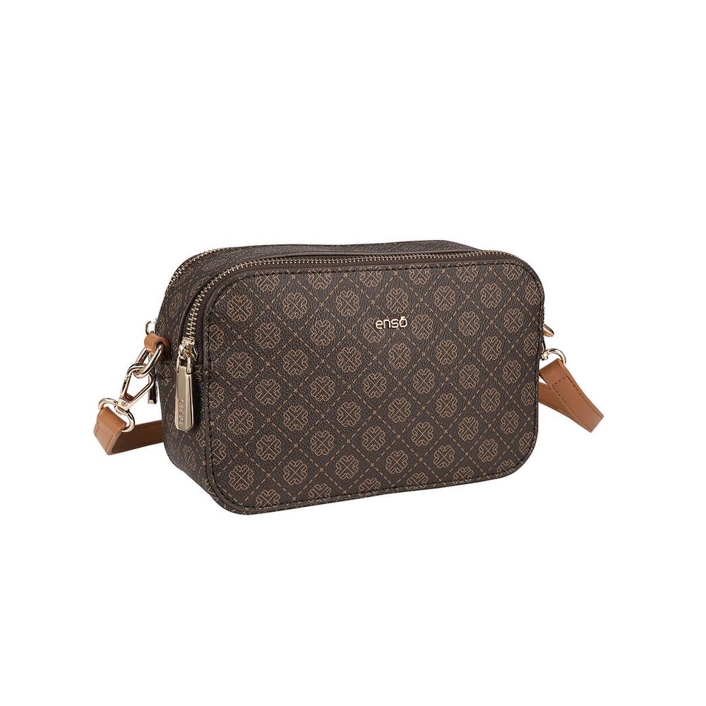 Foto 4 pulgar | Bolsa Crossbody Enso Mujer Eb244121cbm Monograma Café Cafe