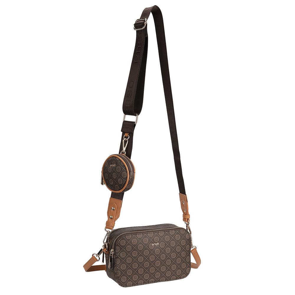 Foto 7 pulgar | Bolsa Crossbody Enso Mujer Eb244121cbm Monograma Café Cafe