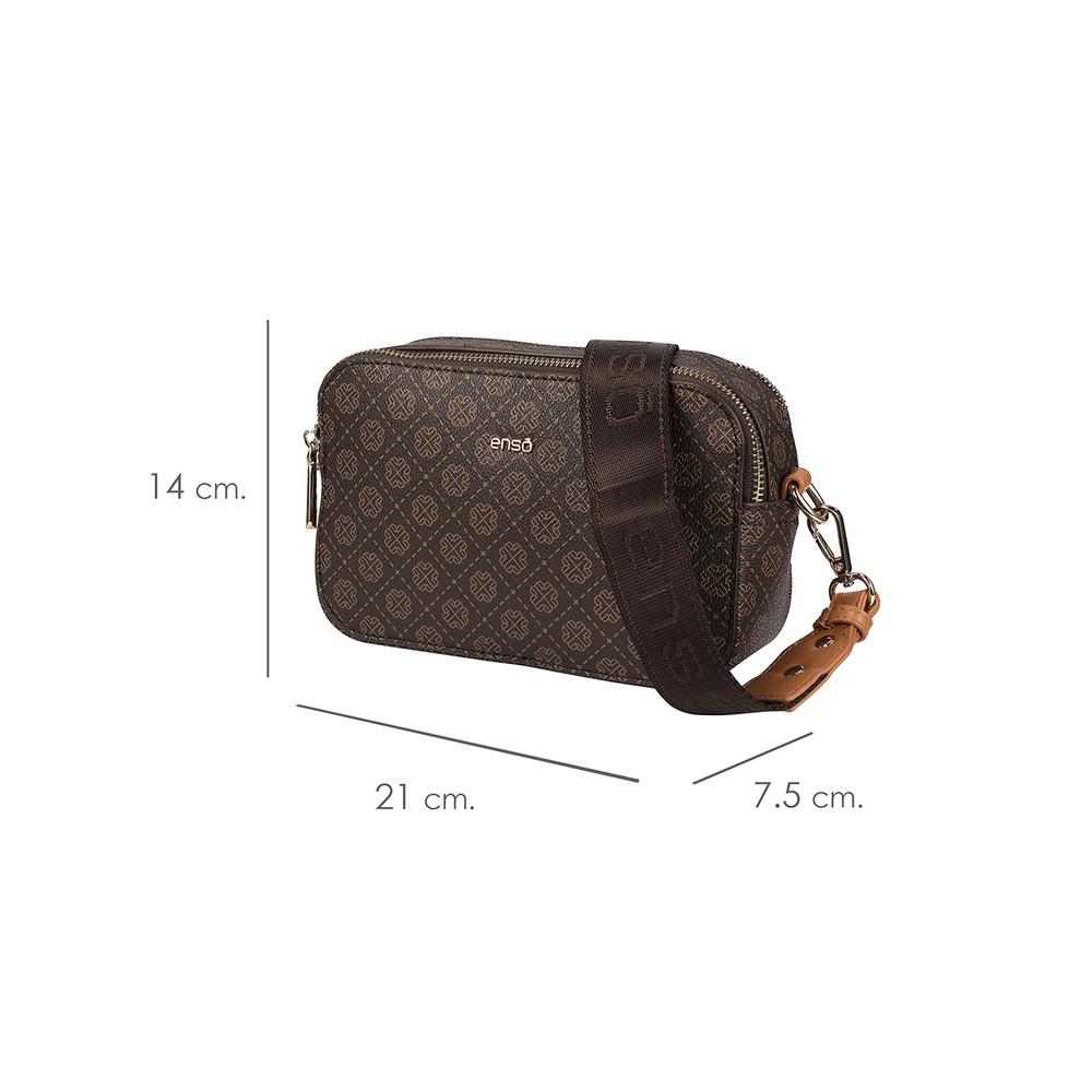 Foto 8 pulgar | Bolsa Crossbody Enso Mujer Eb244121cbm Monograma Café Cafe
