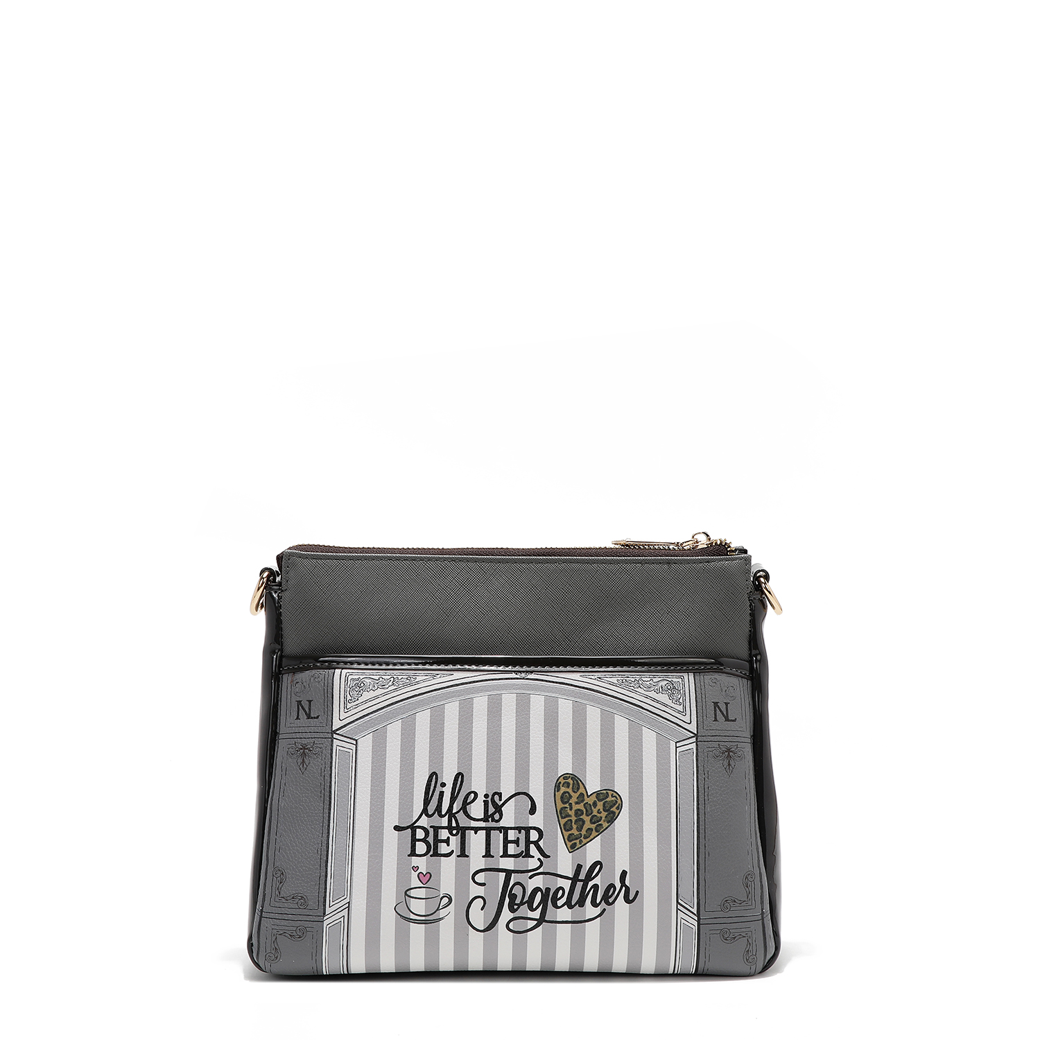 Foto 3 pulgar | Bolsa Cruzada Nicole Lee Print Ladie Night Aplicaciones Fw24