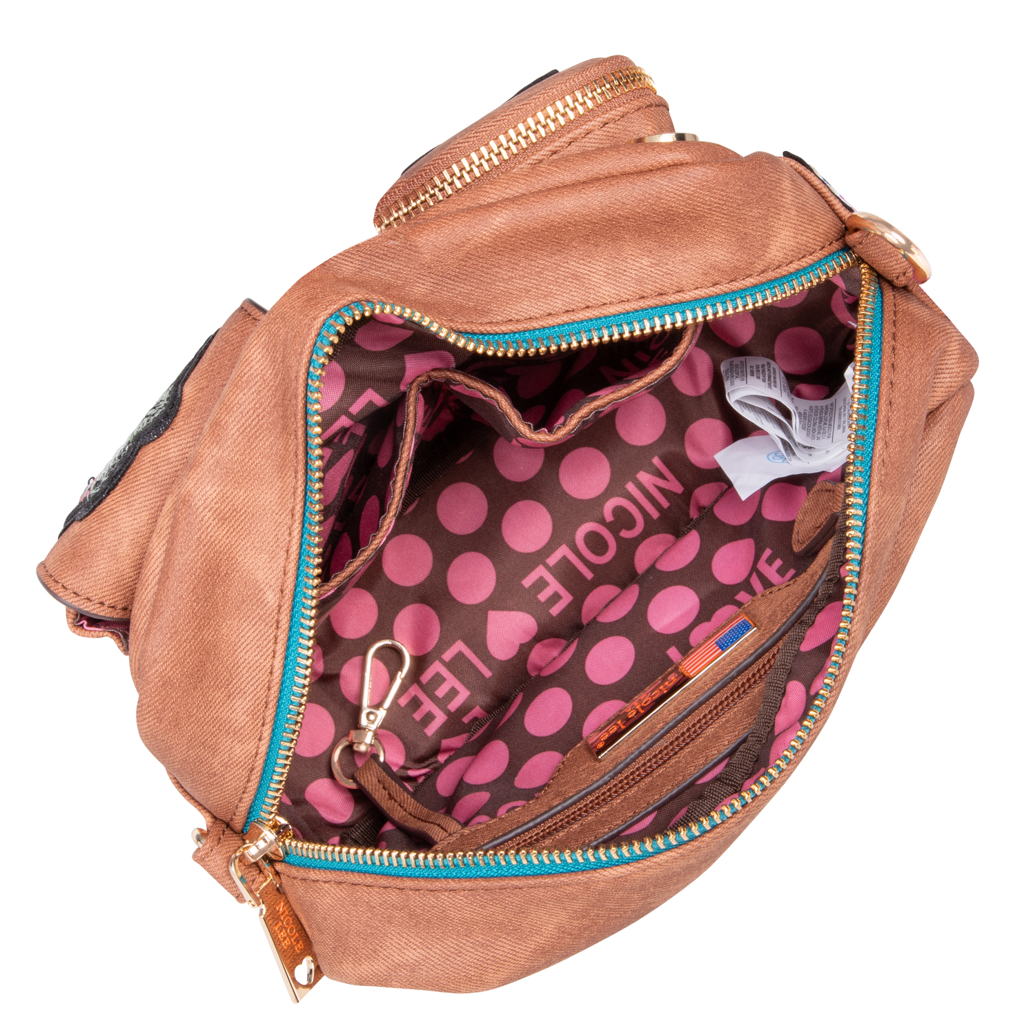 Foto 4 pulgar | Bolsa Cruzada Nicole Lee Mezclilla y Parches Bordados