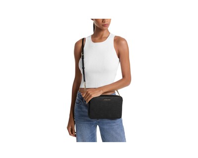 Foto 4 | Bolsa Michael Kors Jet Set Large Saffiano Leather Crossbody Bag Negra