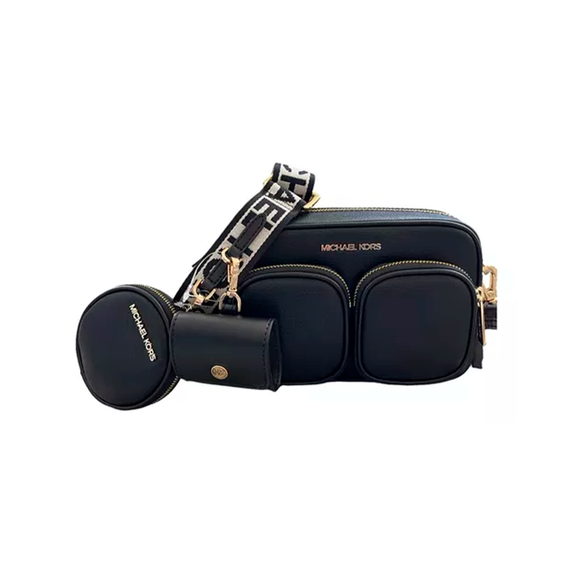 Foto 2 pulgar | Bolsa Michael Kors Jet Set Medium Crossbody Airpods 35s2gtt6l Color Negro