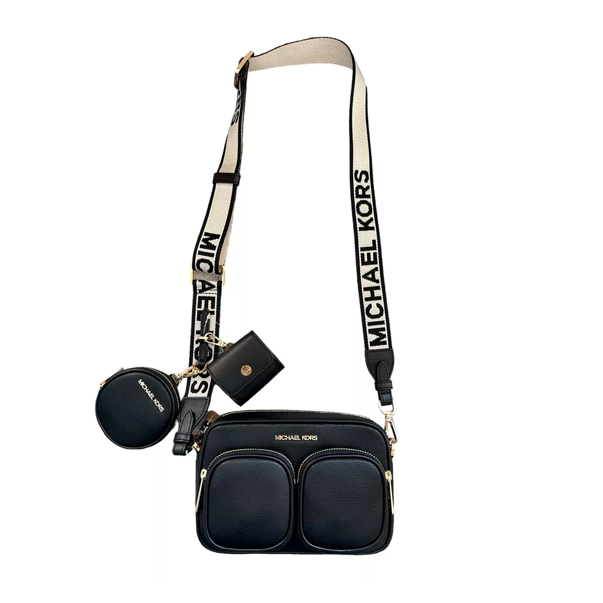 Foto 3 pulgar | Bolsa Michael Kors Jet Set Medium Crossbody Airpods 35s2gtt6l Color Negro