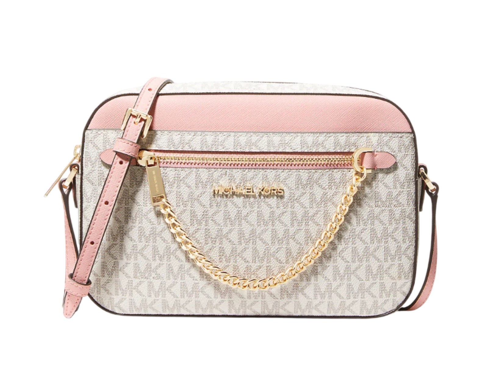 Foto 2 pulgar | Bolsa Michael Kors Jet Set Large Logo Crossbody Bag 35s1gttc9b Rosa Vanilla