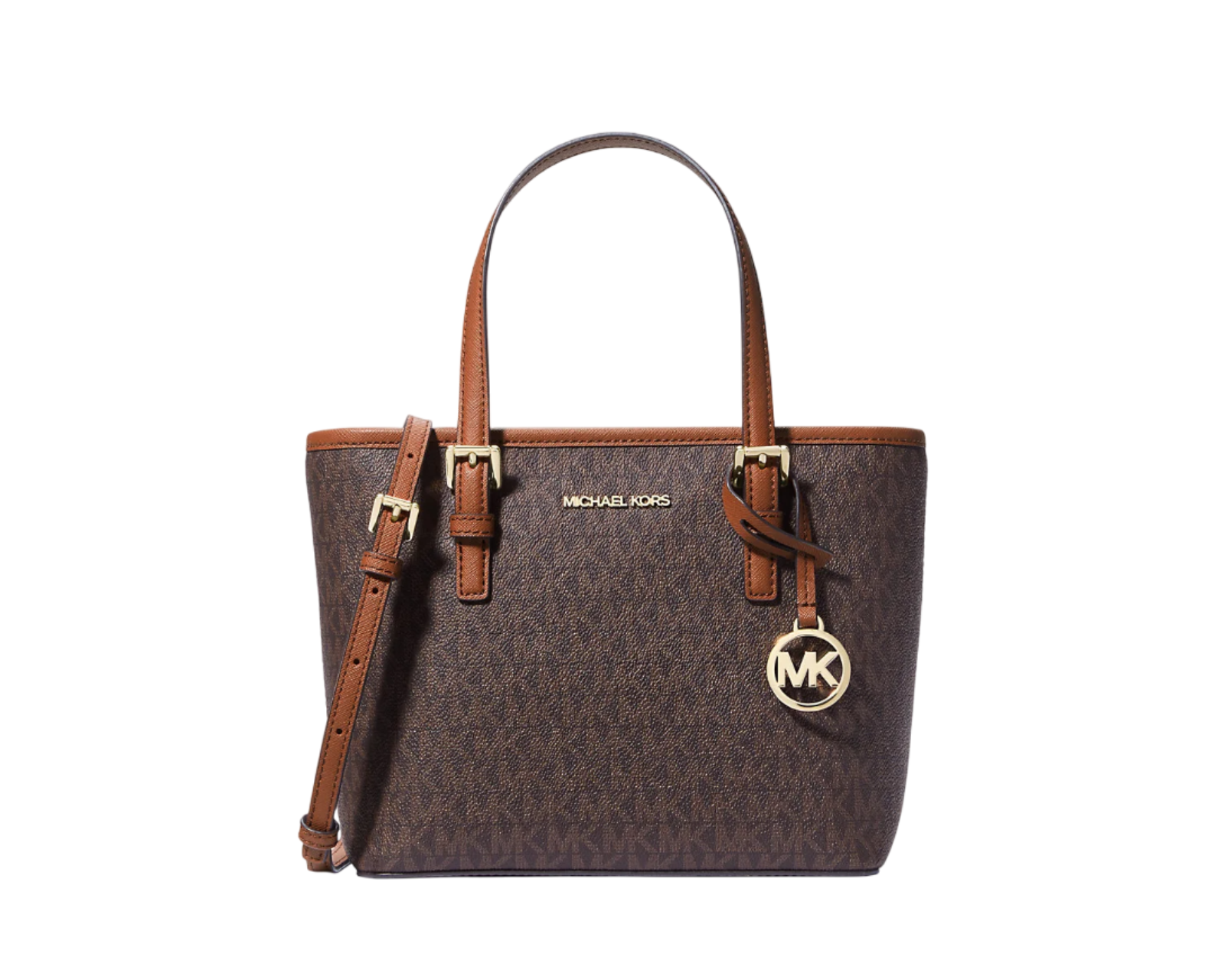 Bolsa Michael Kors Jet Set Travel Extra-small Logo Top-zip Tote Bag 35t9gtvt0b Café