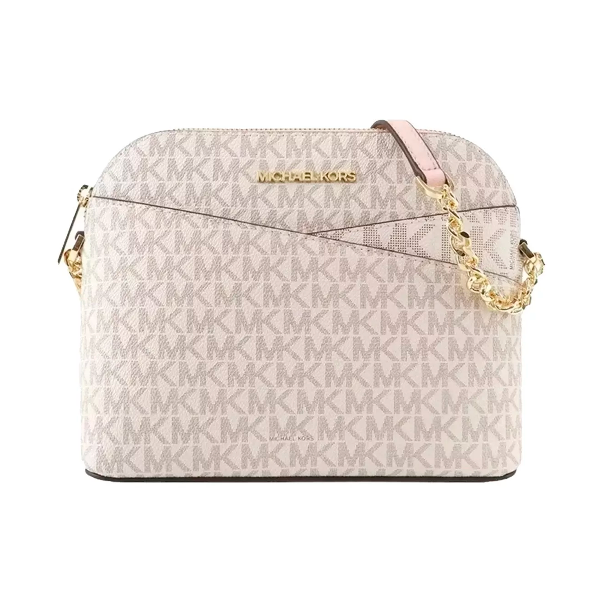 Bolsa Crossbody Michael Kors Jet Set Travel Logo Dome 35f1gtvc6b Color Blanco