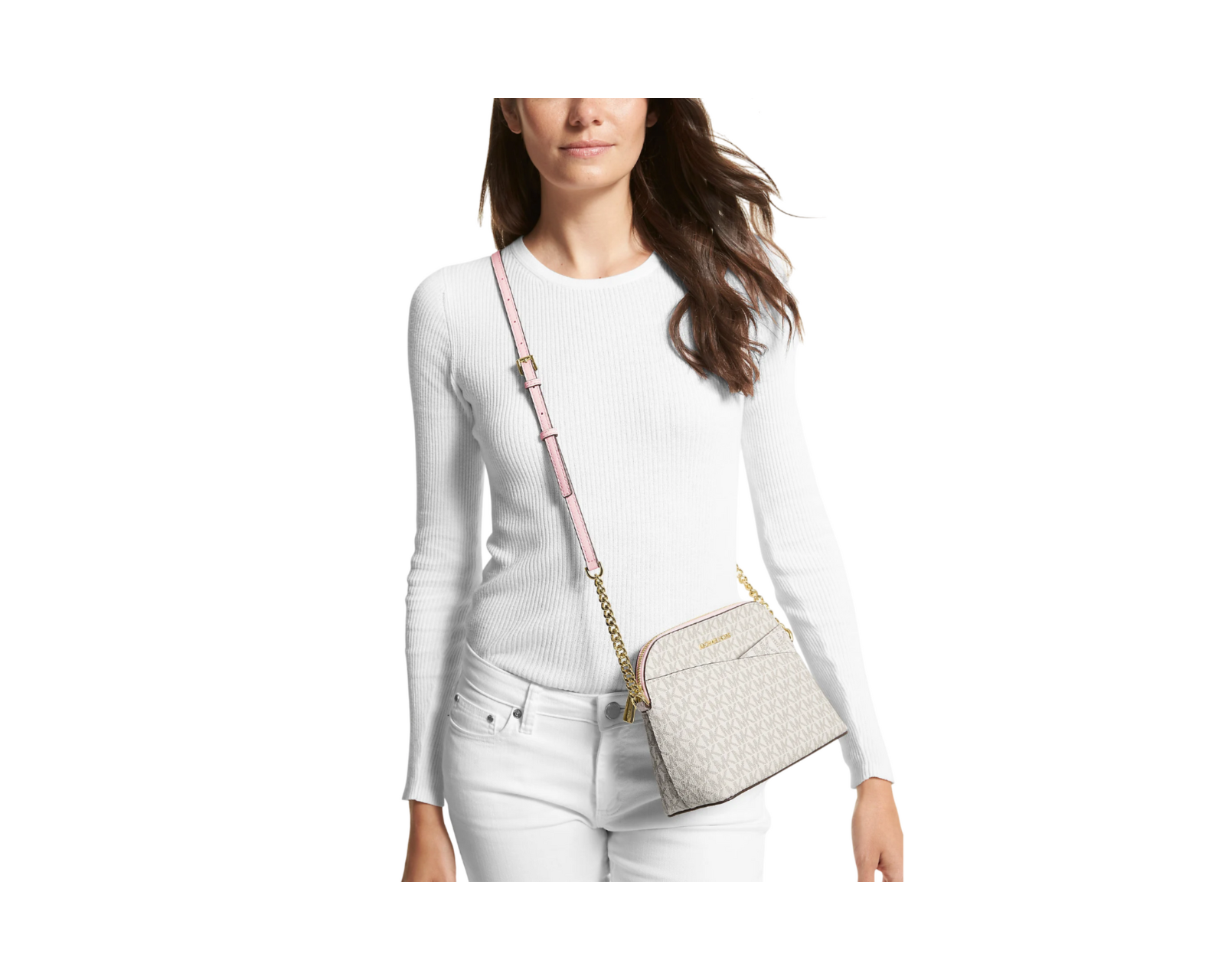 Foto 3 | Bolsa Crossbody Michael Kors Jet Set Travel Logo Dome 35f1gtvc6b Blanca