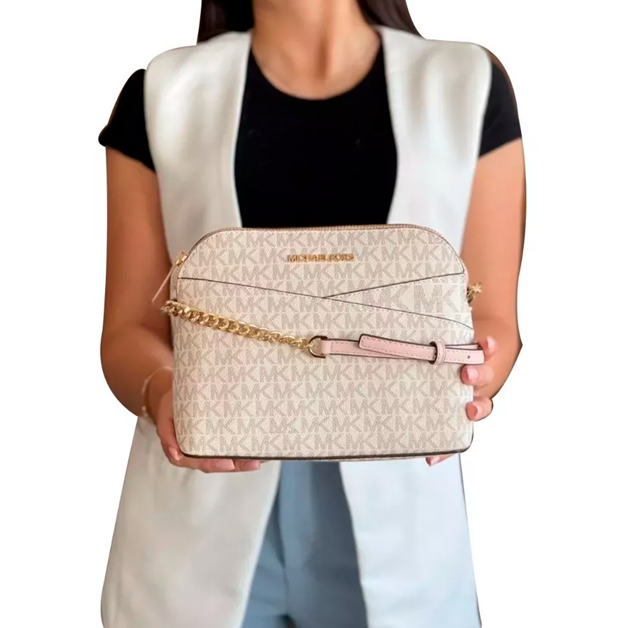 Foto 6 pulgar | Bolsa Crossbody Michael Kors Jet Set Travel Logo Dome 35f1gtvc6b Blanca