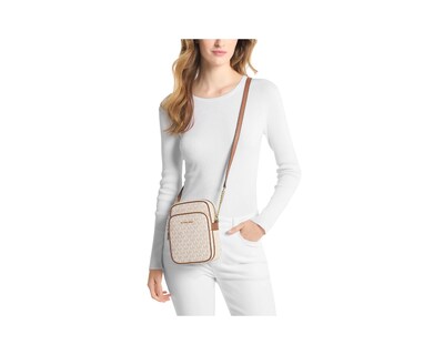 Foto 4 | Bolsa Crossbody Michael Kors Jet Set Travel Logo 35f1gtvc2b Beige