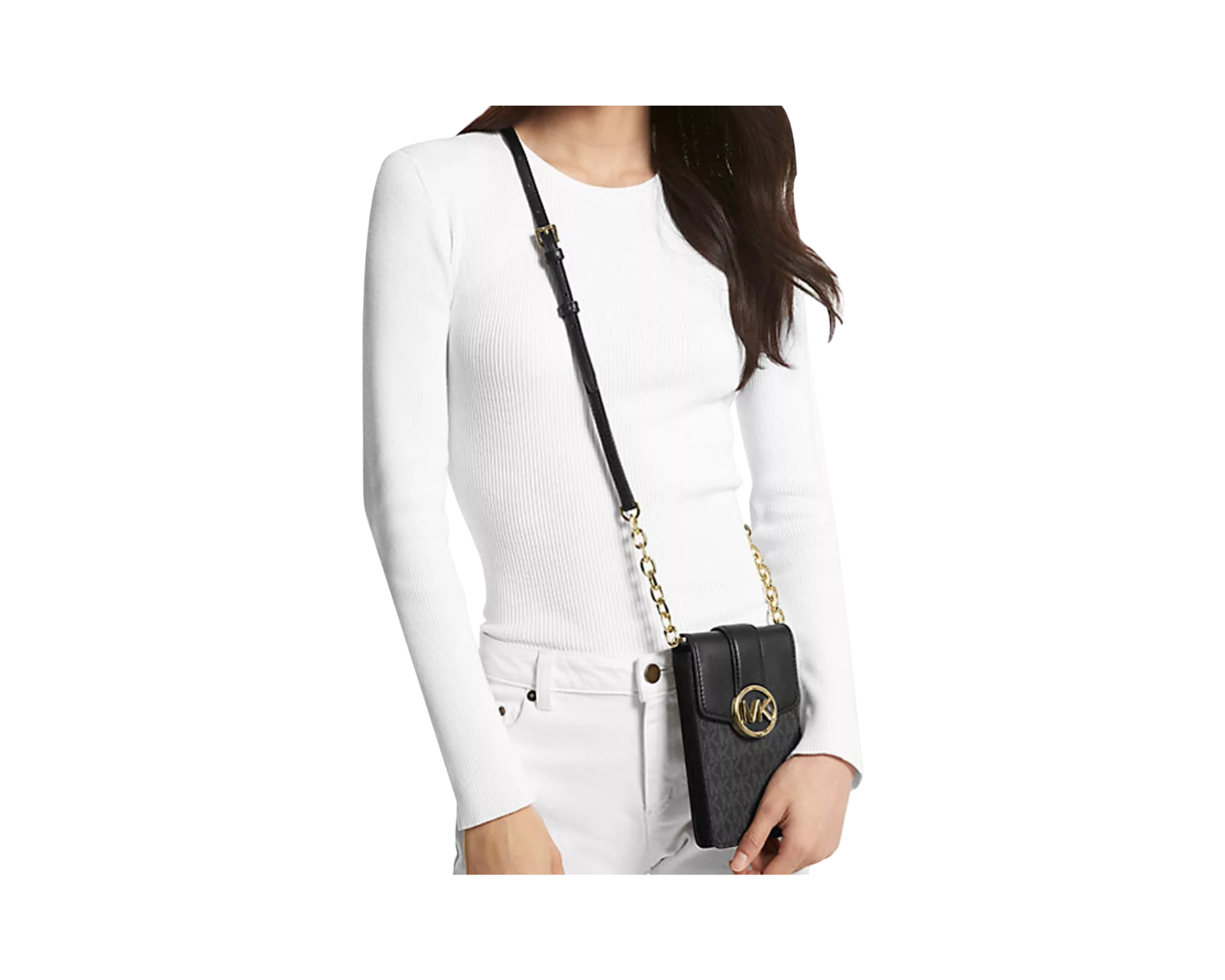 Foto 9 pulgar | Bolsa para Celular Michael Kors Carmen Logo Crossbody 35s2gnmc5b Negra