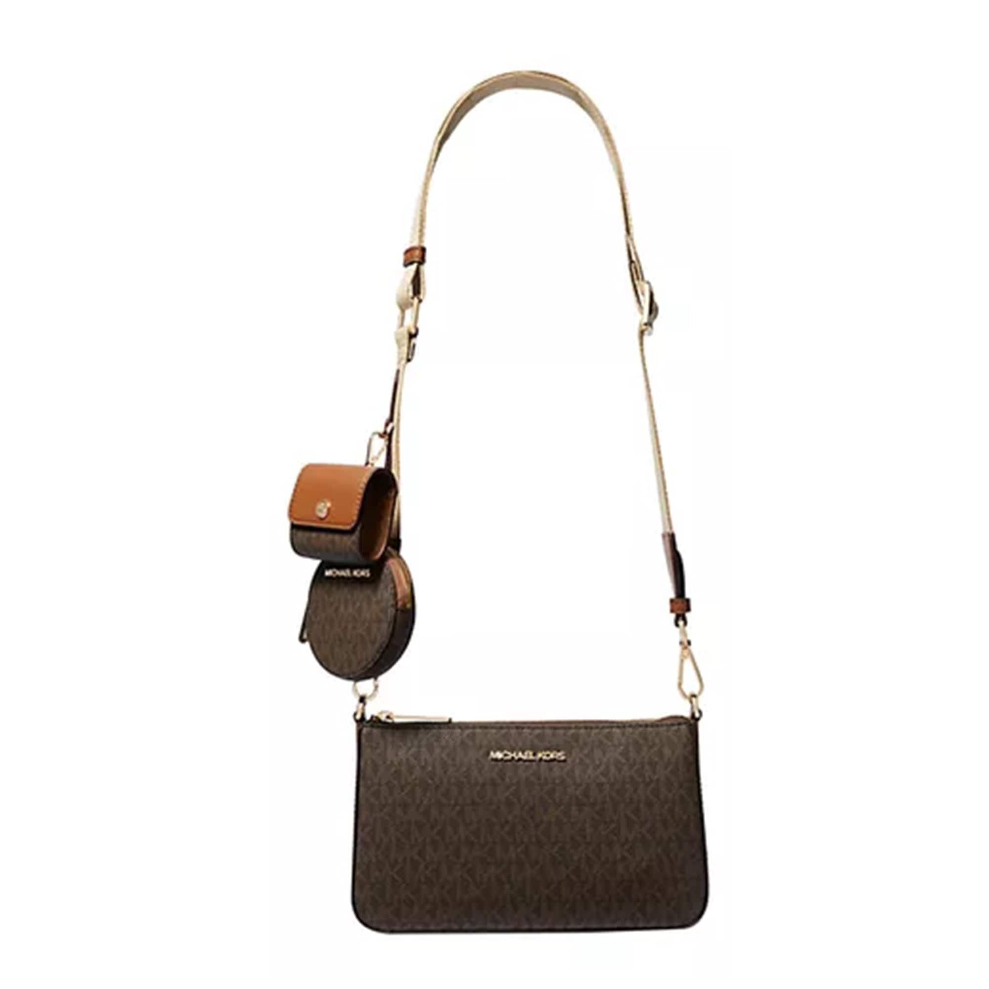 Bolsa Bandolera Michael Kors Jet Set Logo Crossbody 35s2gtvc1b Café