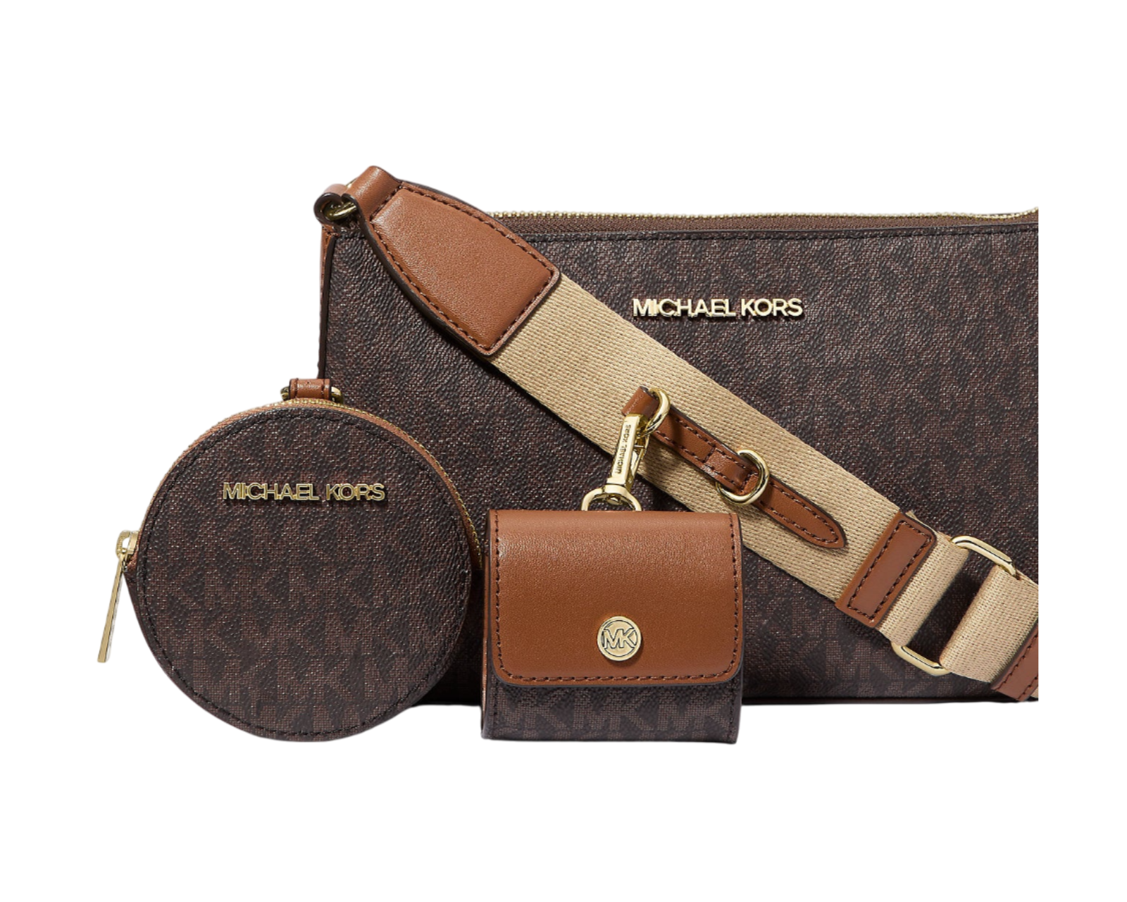 Foto 3 | Bolsa Bandolera Michael Kors Jet Set Logo Crossbody 35s2gtvc1b Café