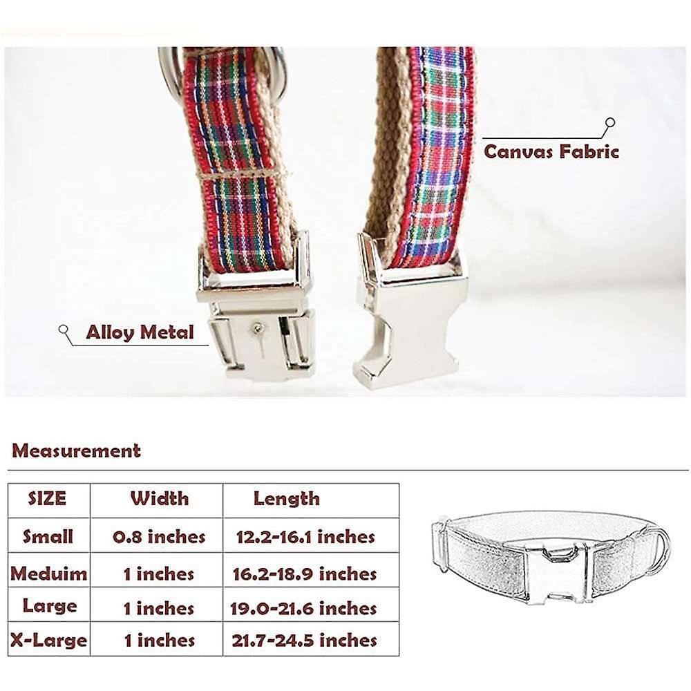 Collar Para Perros Huoguo, Lona A Cuadros, Tamaño Ajustable, Para Perros - Venta Internacional.