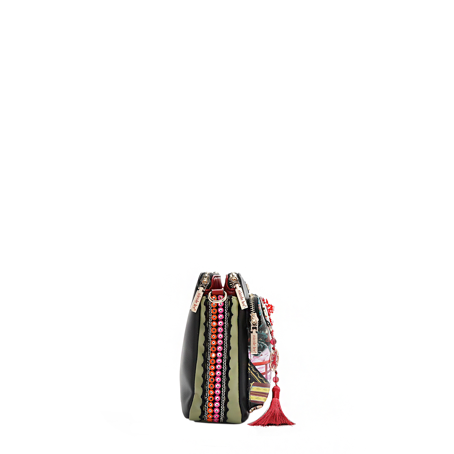 Foto 4 pulgar | Bolsa Cruzada Nicole Lee Estamapada Akiko La Belleza