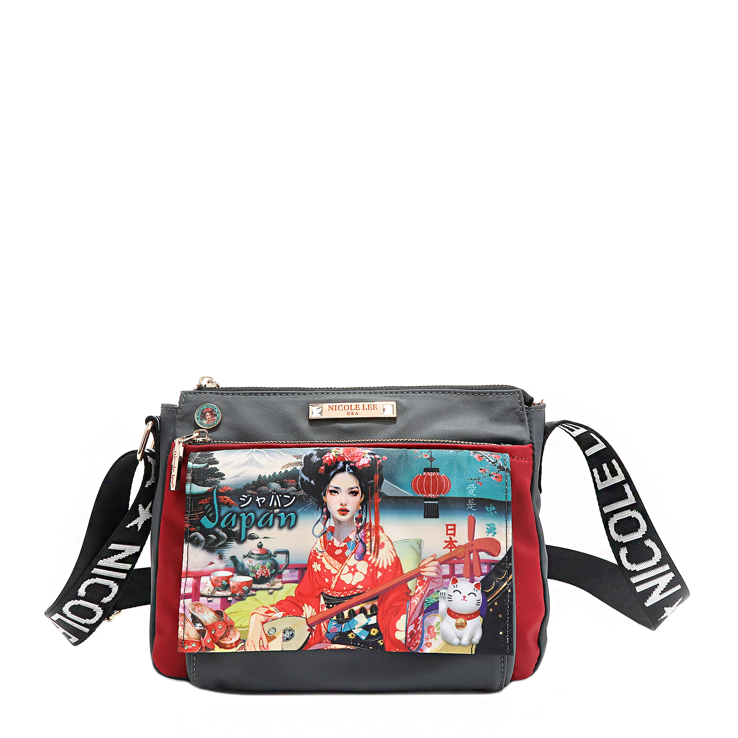 Foto 2 pulgar | Bolsa Cruzada Nicole Lee De Nylon Estampada Akiko