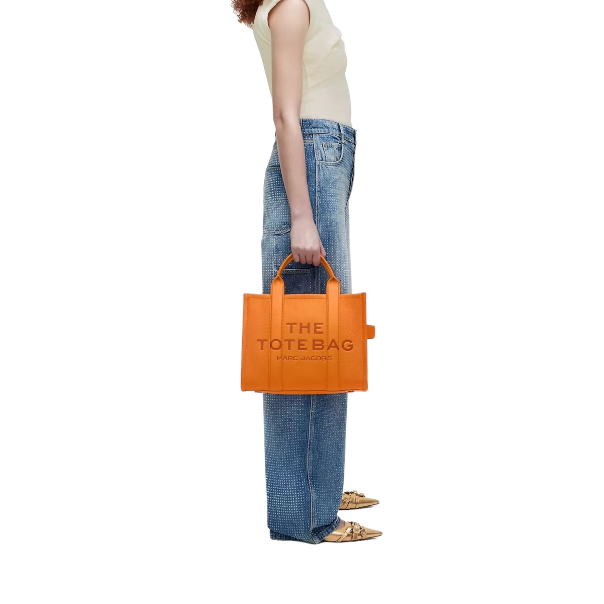 Foto 4 pulgar | Tote Marc Jacobs Piel Tangerine Mediana