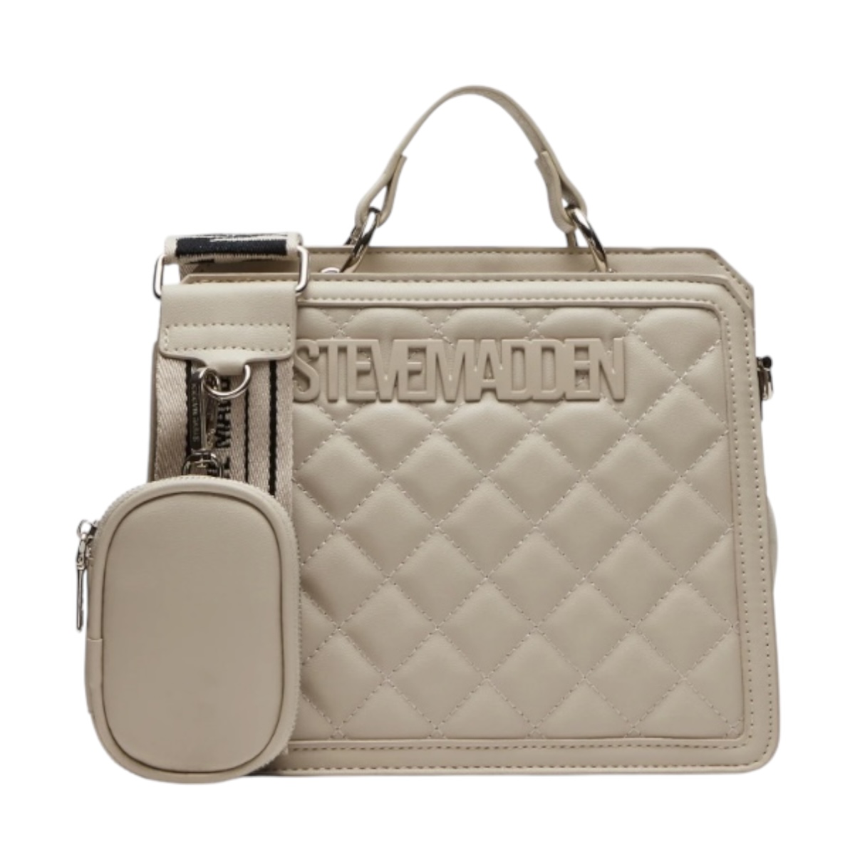 Bolsa Steve Madden Bevelyn Quilted Cream